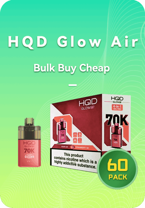 HQD Glow Air 70K Bulk 60 Pack wholesale case stock in Australian warehouse
