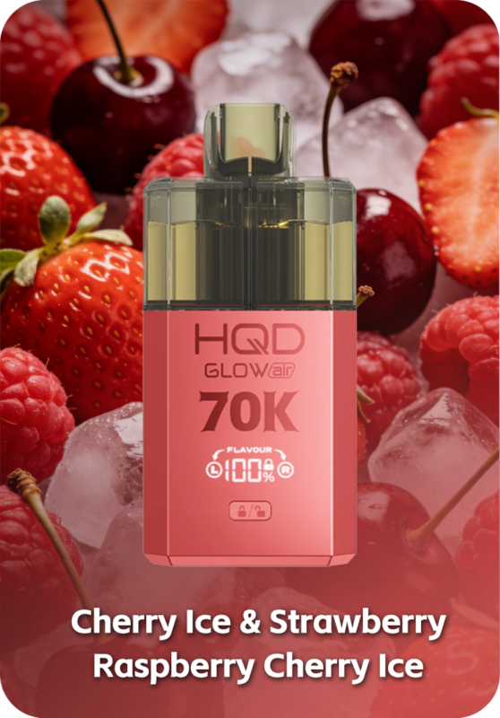 HQD Glow Air 70K Strawberry Raspberry Cherry Ice 70000 puffs Australia Stock