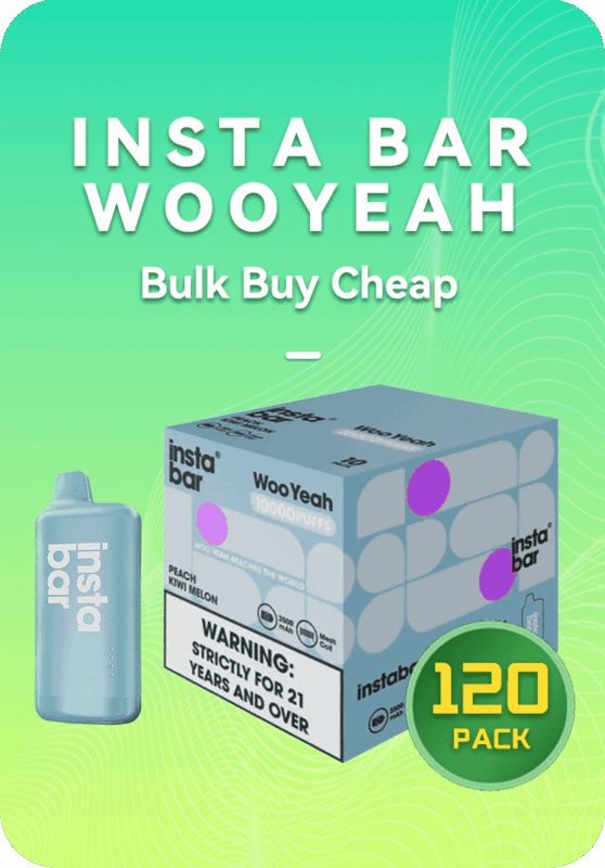 INSTA BAR Wooyeah bulk 120 pack master case 10000 puffs wholesale Australia