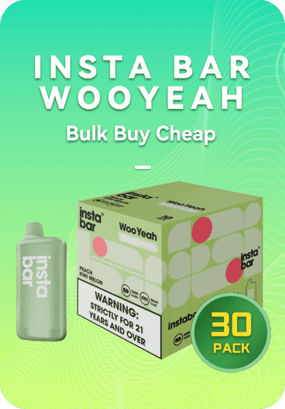 INSTA BAR Wooyeah bulk 30 pack wholesale 3 display boxes 10000 puffs Australia