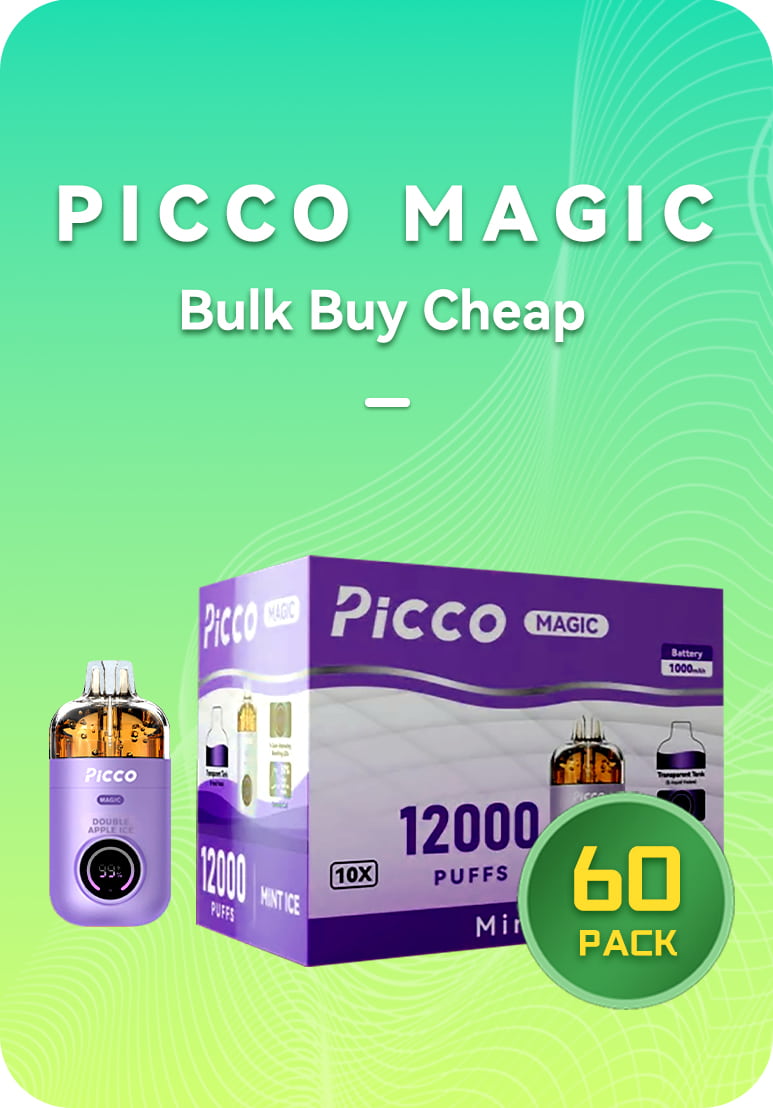 Picco Magic BULK 60 PACK PICCO Magic bulk 60 pack case of 12000 puffs vapes wholesale Australia