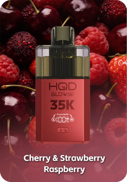 Cherry Ice and Strawberry Raspberry with HQD Glow Air 35K in Australia
