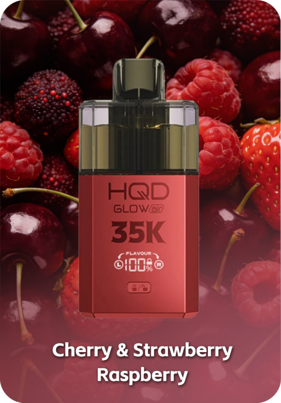 Cherry Ice and Strawberry Raspberry with HQD Glow Air 35K in Australia