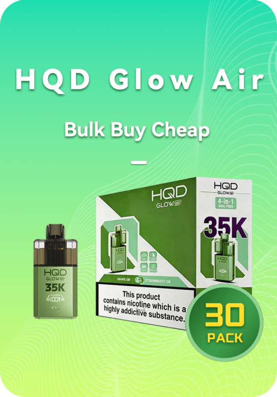 Wholesale box of HQD Glow Air 35K with 30 mixed dual-flavor units