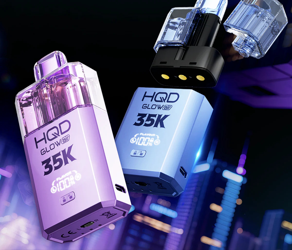 Genuine HQD Glow Air 35k security code and AU packaging