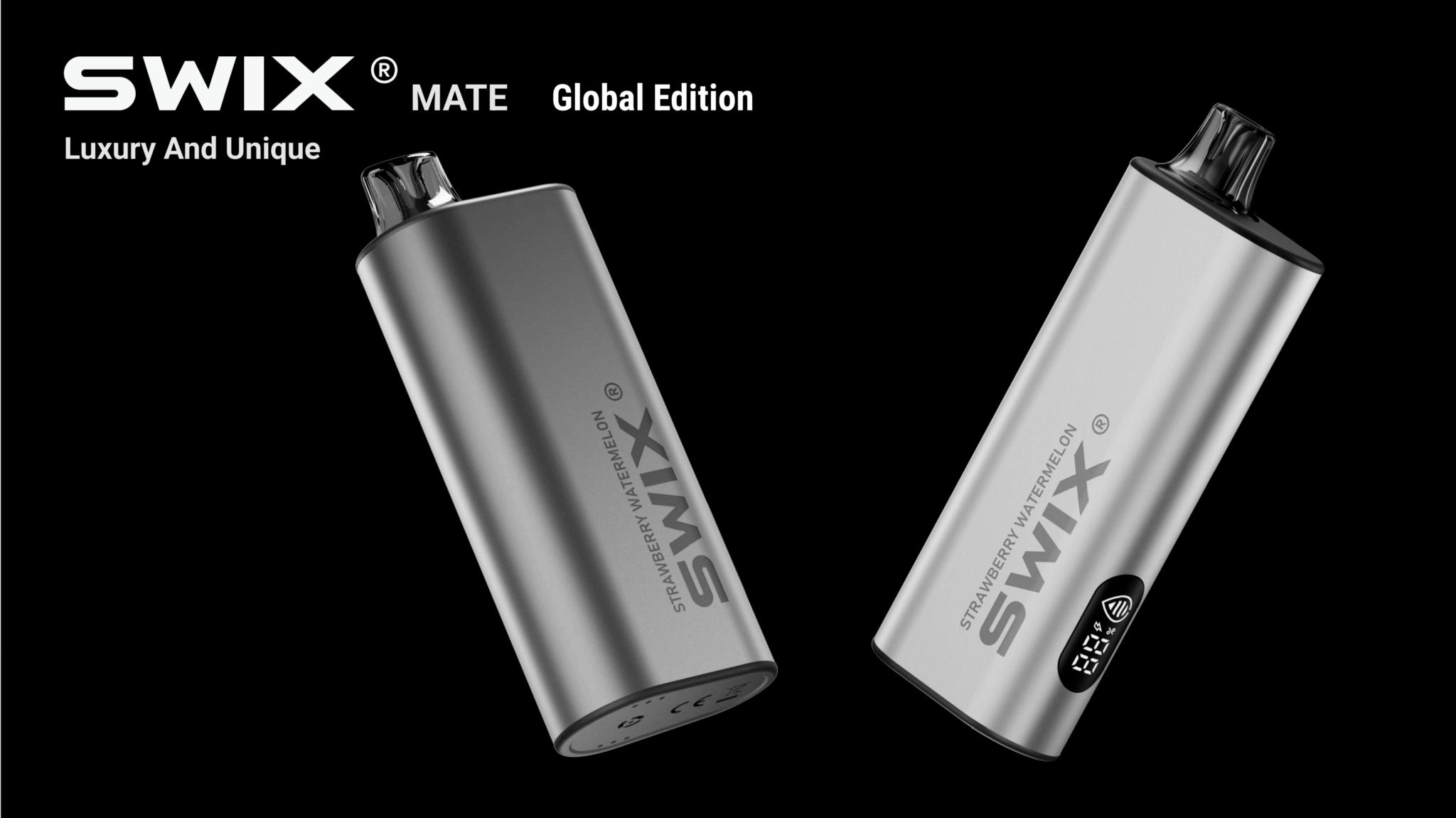 SWIX MATE Special Edition premium chrome vape with detailed digital display screen