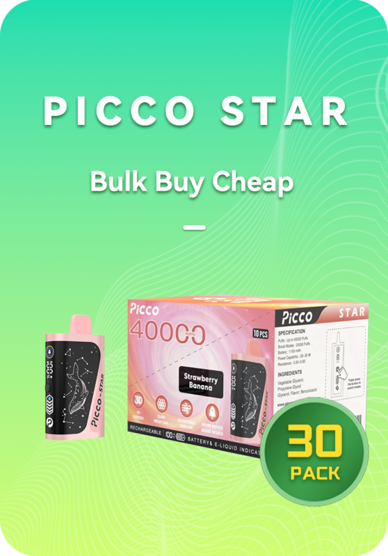Picco Star 40K BULK 30 PACK Australia Master Case Wholesale 1.2M Puffs