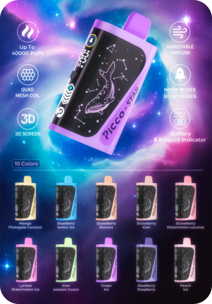 PICCO STAR 40K Brand Collection Australia 40000 Puffs Quad Mesh