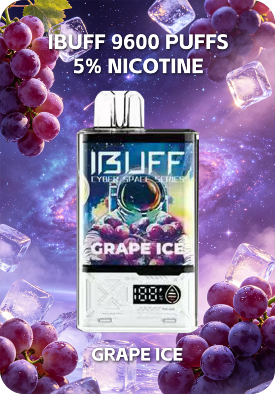 Grape Ice Ibuff 9600 Australia Mesh Coil 9600 Puffs Disposable Vape