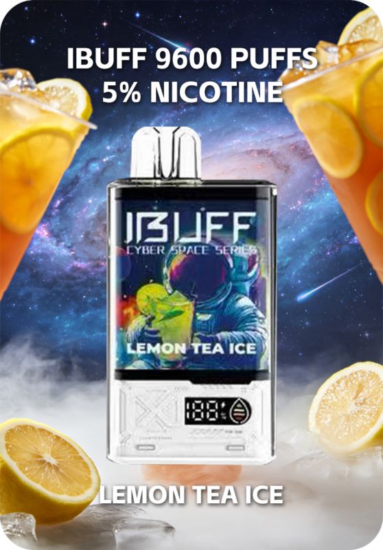 Lemon Tea Ice Ibuff 9600 Australia Mesh Coil 9600 Puffs Iced Beverage Vape