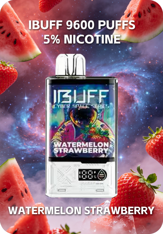 Watermelon Strawberry Ibuff 9600 Australia Mesh Coil 9600 Puffs Disposable Vape